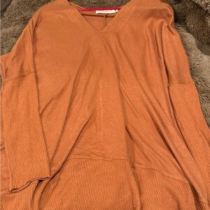 Chance or Fate V-Neck Sweater in Warm Orange